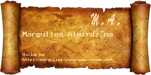 Margulies Almiréna névjegykártya